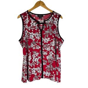 Croft & Barrow Sleeveless Red Floral Top